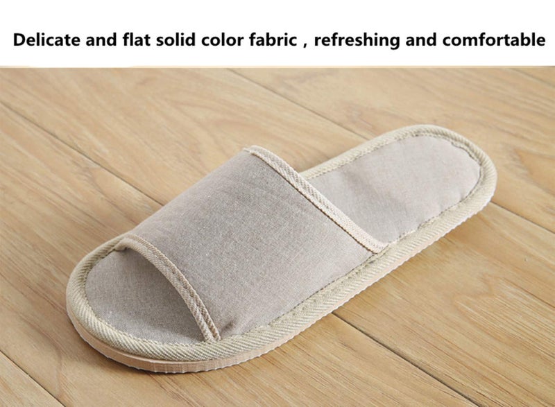 Tiger007 6 Pair of Open Toe Breathable Slippers,Solid Color Casual Slippers,Spa Slippers for Guests, Hotel, Travel, Unisex Universal Size Washable (6 gray medium size) - Image 3